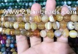 CAA1647 15.5 inches 10mm faceted round banded agate beads