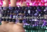 CAA1651 15.5 inches 8mm faceted round banded agate beads