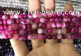 CAA1655 15.5 inches 6mm faceted round banded agate beads