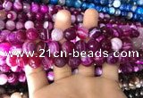 CAA1658 15.5 inches 12mm faceted round banded agate beads