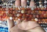 CAA1660 15.5 inches 6mm faceted round banded agate beads