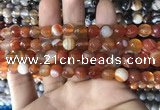 CAA1661 15.5 inches 8mm faceted round banded agate beads