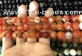 CAA1662 15.5 inches 10mm faceted round banded agate beads