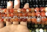 CAA1663 15.5 inches 12mm faceted round banded agate beads