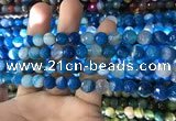 CAA1666 15.5 inches 8mm faceted round banded agate beads