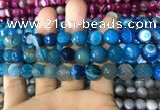 CAA1667 15.5 inches 10mm faceted round banded agate beads