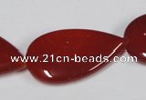 CAA167 15.5 inches 22*36mm flat teardrop red agate gemstone beads