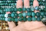 CAA1677 15.5 inches 10mm faceted round banded agate beads