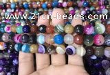 CAA1682 15.5 inches 10mm faceted round banded agate beads