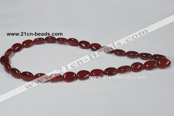 CAA169 15.5 inches 10*14mm oval red agate gemstone beads