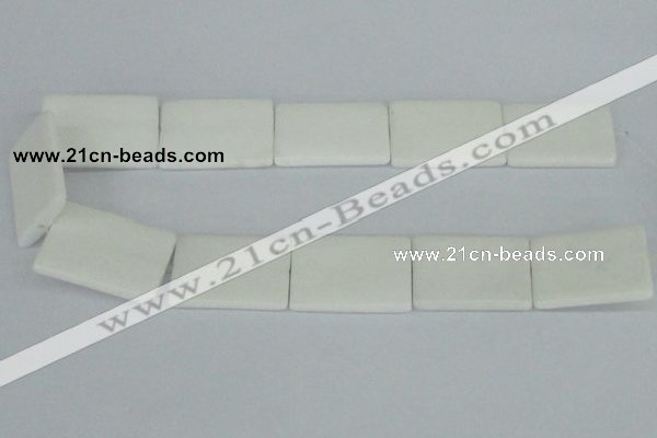 CAA17 15.5 inches 25*35mm rectangle white agate gemstone beads