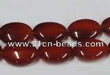 CAA170 15.5 inches 12*16mm oval red agate gemstone beads