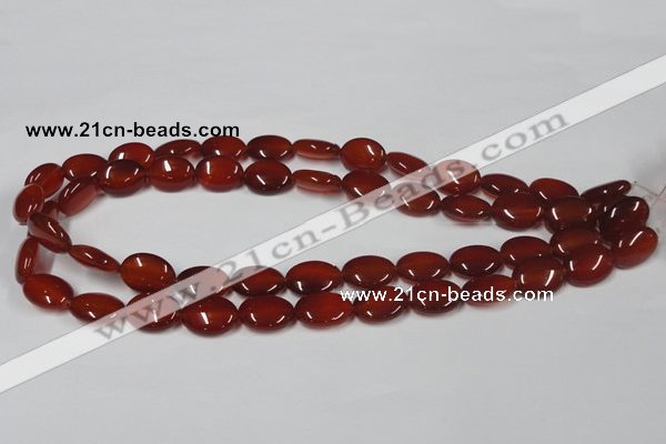 CAA170 15.5 inches 12*16mm oval red agate gemstone beads