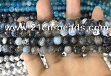 CAA1701 15 inches 8mm faceted round fire crackle agate beads