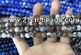 CAA1704 15 inches 8mm faceted round fire crackle agate beads