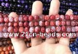 CAA1710 15 inches 8mm faceted round fire crackle agate beads