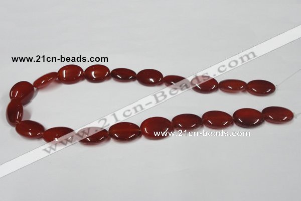 CAA172 15.5 inches 15*20mm oval red agate gemstone beads