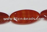 CAA173 15.5 inches 15*30mm oval red agate gemstone beads