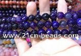 CAA1732 15 inches 10mm faceted round fire crackle agate beads