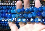 CAA1737 15 inches 10mm faceted round fire crackle agate beads