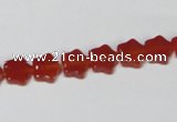 CAA174 15.5 inches 8*8mm star red agate gemstone beads