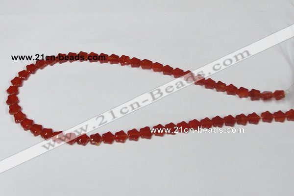 CAA174 15.5 inches 8*8mm star red agate gemstone beads