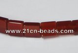 CAA175 15.5 inches 10*10mm square red agate gemstone beads
