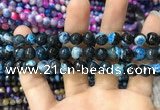 CAA1764 15 inches 8mm faceted round fire crackle agate beads