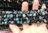 CAA1765 15 inches 8mm faceted round fire crackle agate beads