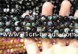 CAA1766 15 inches 8mm faceted round fire crackle agate beads