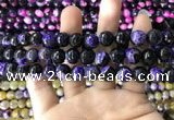 CAA1777 15 inches 10mm faceted round fire crackle agate beads