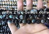 CAA1780 15 inches 10mm faceted round fire crackle agate beads