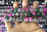 CAA1784 15 inches 10mm faceted round fire crackle agate beads