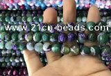 CAA1785 15 inches 10mm faceted round fire crackle agate beads