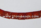 CAA179 15.5 inches 8*8mm faceted square red agate gemstone beads