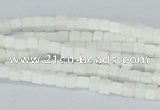 CAA18 15.5 inches 4*4mm cube white agate gemstone beads wholesale