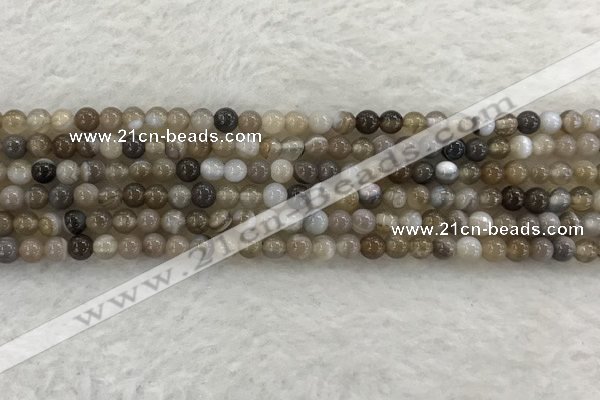 CAA1810 15.5 inches 4mm round banded agate gemstone beads