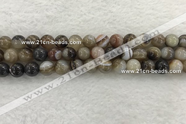 CAA1813 15.5 inches 10mm round banded agate gemstone beads