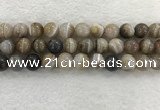 CAA1816 15.5 inches 16mm round banded agate gemstone beads