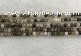 CAA1820 15.5 inches 4mm round banded agate gemstone beads