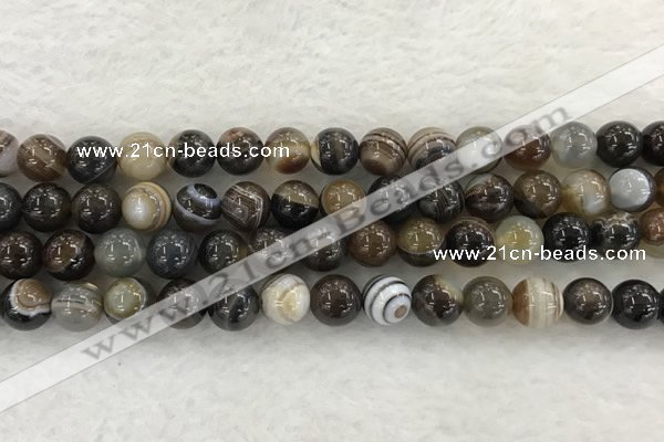 CAA1823 15.5 inches 10mm round banded agate gemstone beads