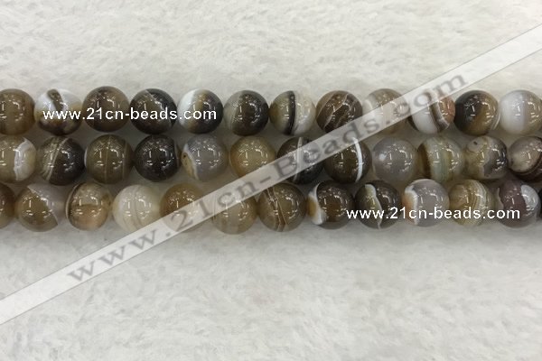 CAA1824 15.5 inches 12mm round banded agate gemstone beads