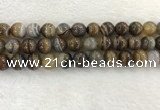 CAA1825 15.5 inches 14mm round banded agate gemstone beads