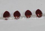 CAA184 Top-drilled 8*12mm marquise red agate gemstone beads