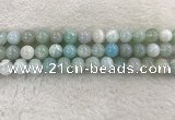 CAA1844 15.5 inches 12mm round banded agate gemstone beads