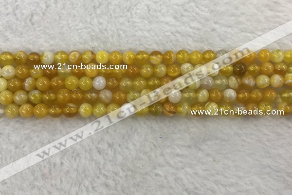 CAA1850 15.5 inches 4mm round banded agate gemstone beads