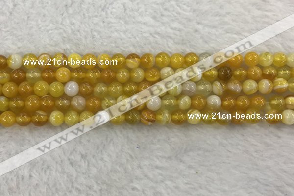 CAA1851 15.5 inches 6mm round banded agate gemstone beads