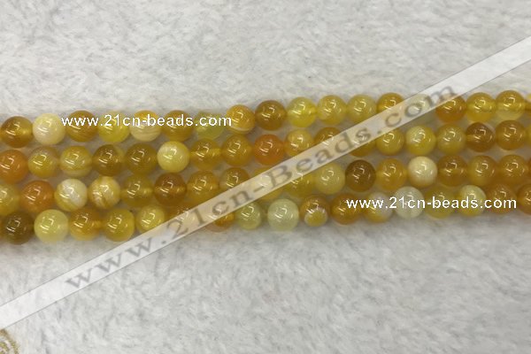 CAA1852 15.5 inches 8mm round banded agate gemstone beads