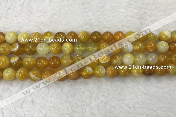 CAA1853 15.5 inches 10mm round banded agate gemstone beads