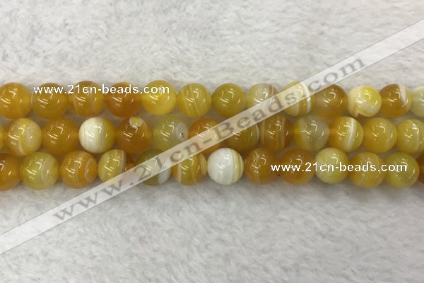 CAA1854 15.5 inches 12mm round banded agate gemstone beads